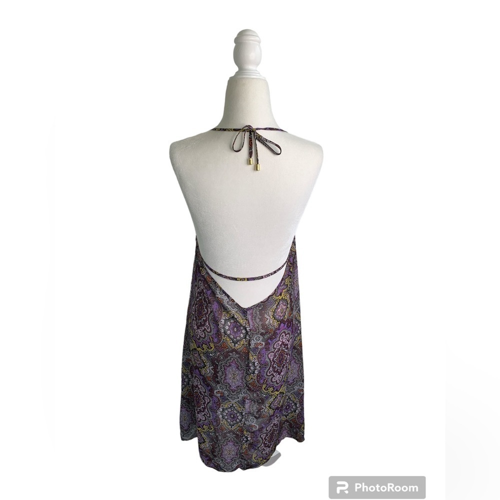 Victoria's Secret Paisley Purple Tie Loose Sexy Swim Cover Up sz M/L - Picture 2 of 9